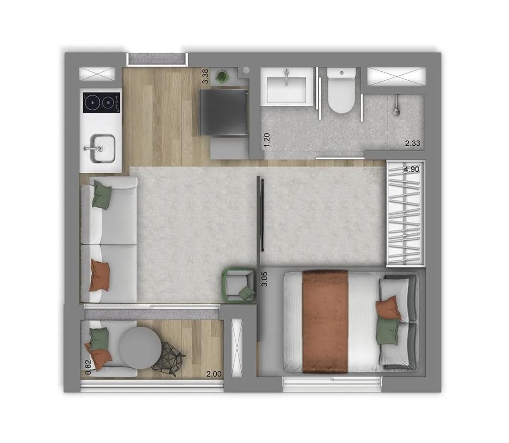 Apartamento, 1 quarto, 2432 m² - Foto 15