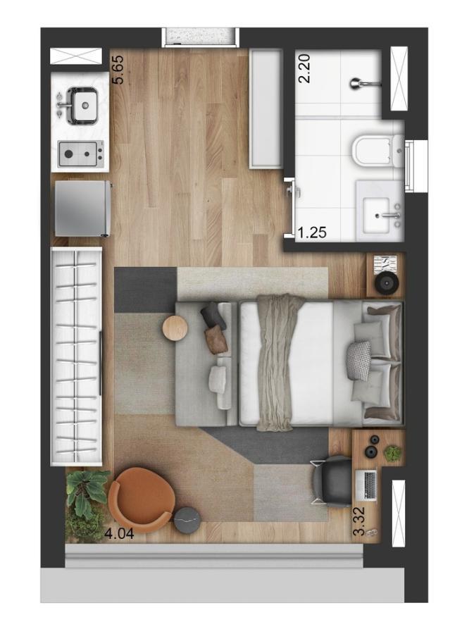 Apartamento, 1 quarto, 2533 m² - Foto 13