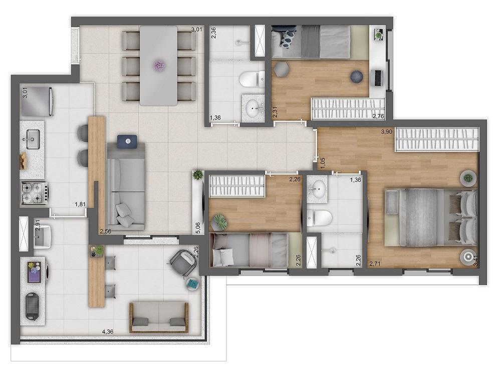 Apartamento, 3 quartos, 5769 m² - Foto 30