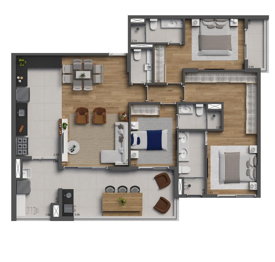 Apartamento, 3 quartos, 63122 m² - Foto 35