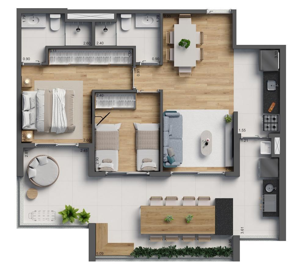 Apartamento, 3 quartos, 63122 m² - Foto 32