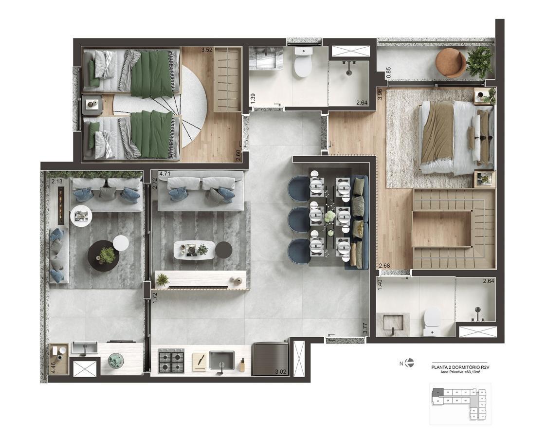 Apartamento, 2 quartos, 2963 m² - Foto 47