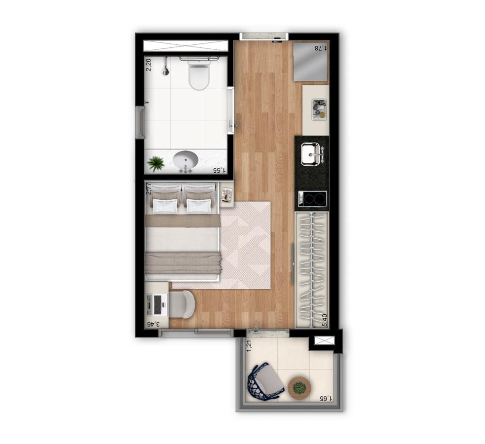 Apartamento, 1 quarto, 23 m² - Foto 11