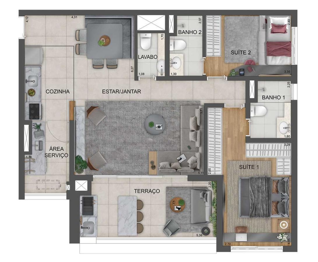 Apartamento, 4 quartos, 66135 m² - Foto 62