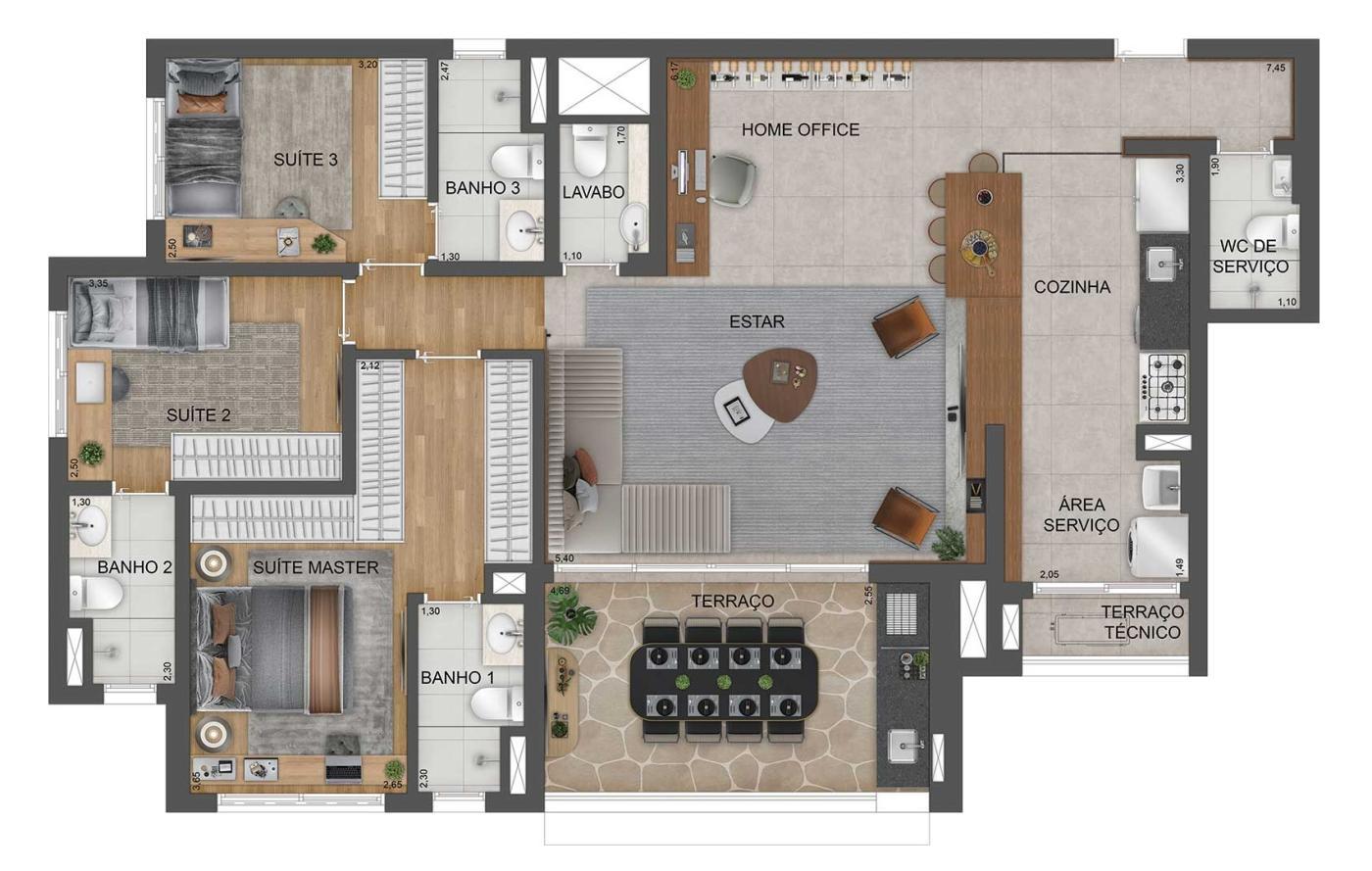 Apartamento, 4 quartos, 66135 m² - Foto 64
