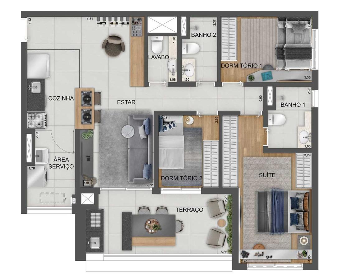 Apartamento, 4 quartos, 66135 m² - Foto 63