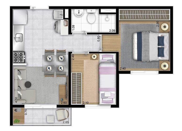 Casa, 2 quartos, 3443 m² - Foto 19