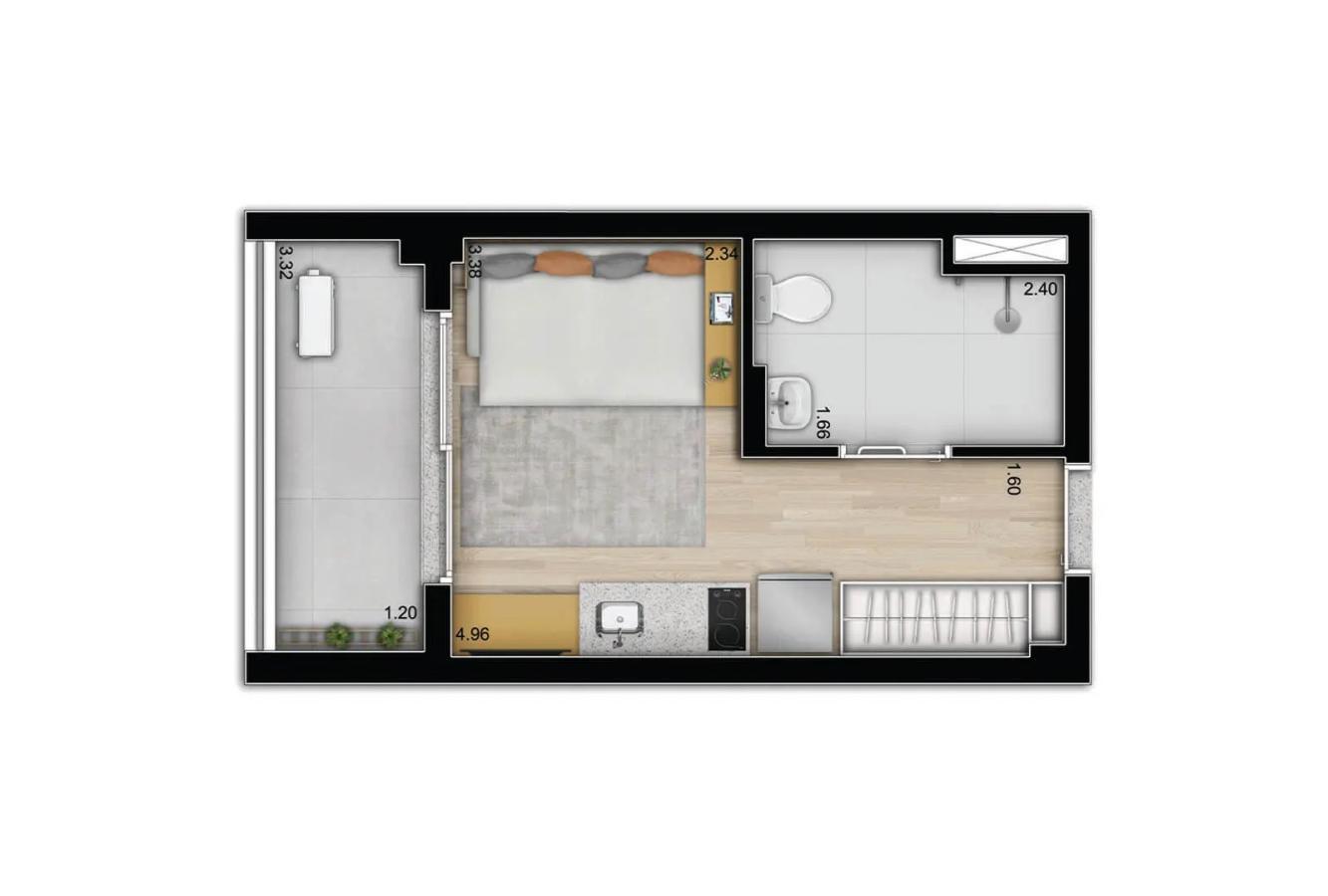 Apartamento, 1 quarto, 2432 m² - Foto 18