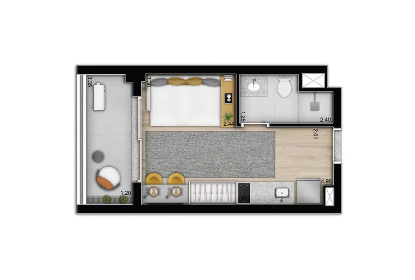 Apartamento, 1 quarto, 2432 m² - Foto 19
