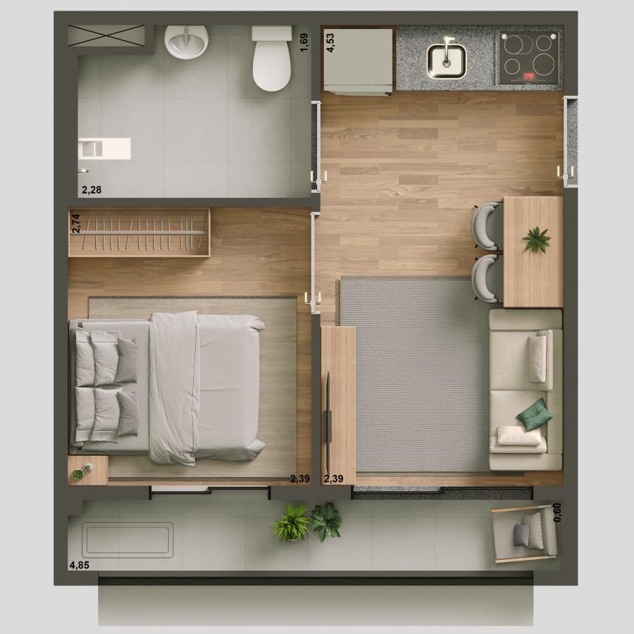 Apartamento, 1 quarto, 2429 m² - Foto 24