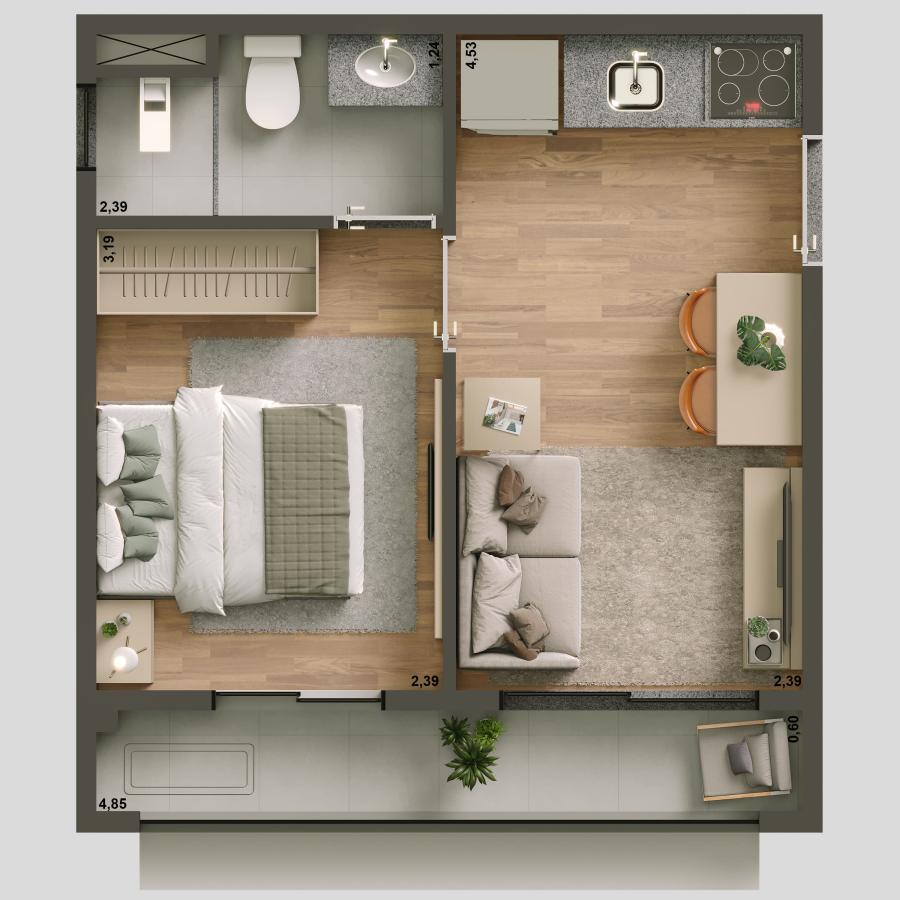 Apartamento, 1 quarto, 2429 m² - Foto 25