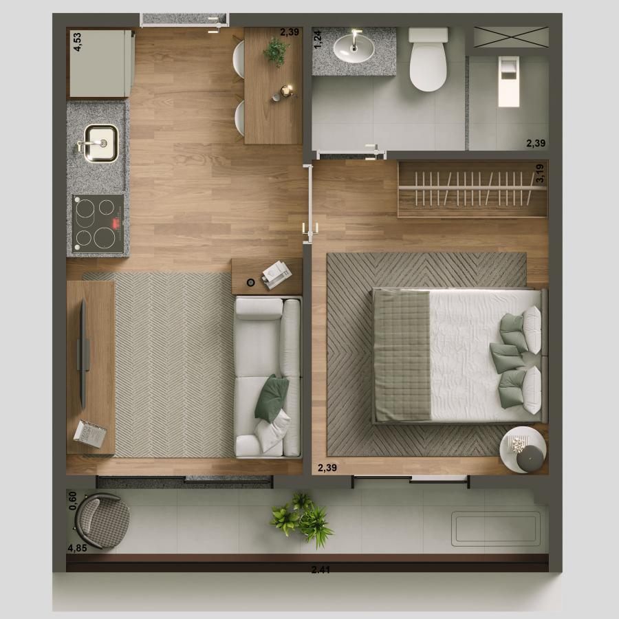 Apartamento, 1 quarto, 2429 m² - Foto 26