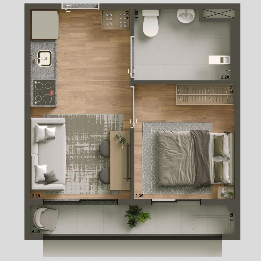 Apartamento, 1 quarto, 2429 m² - Foto 27