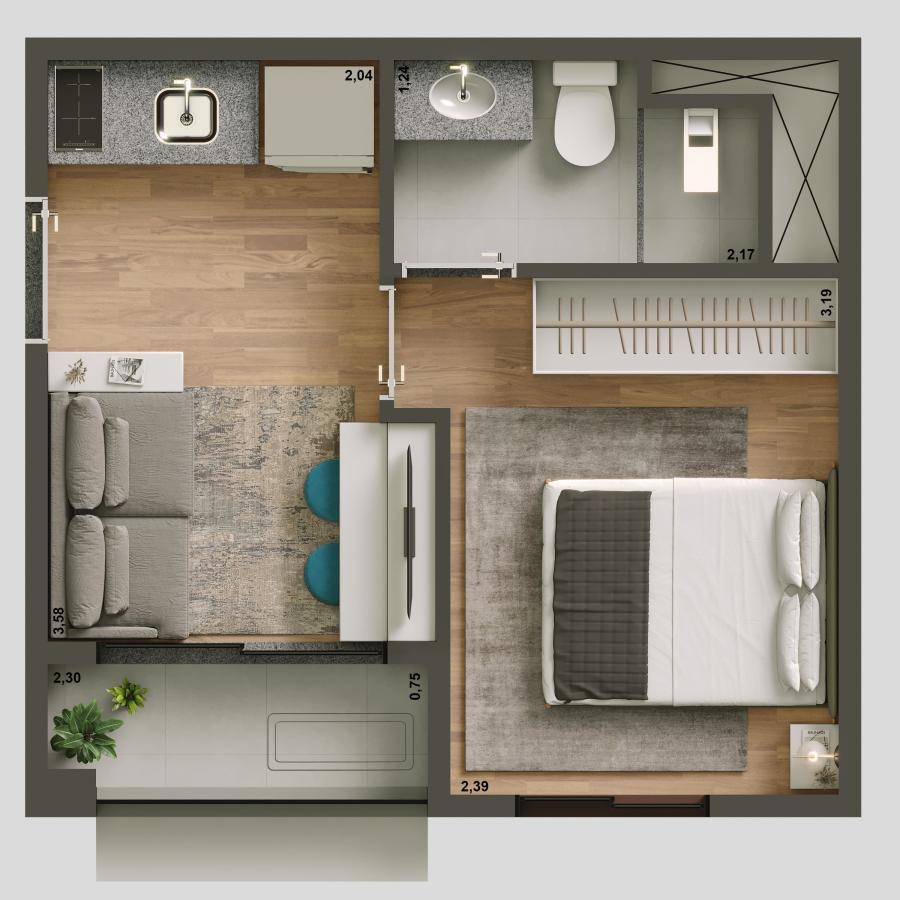 Apartamento, 1 quarto, 2429 m² - Foto 28
