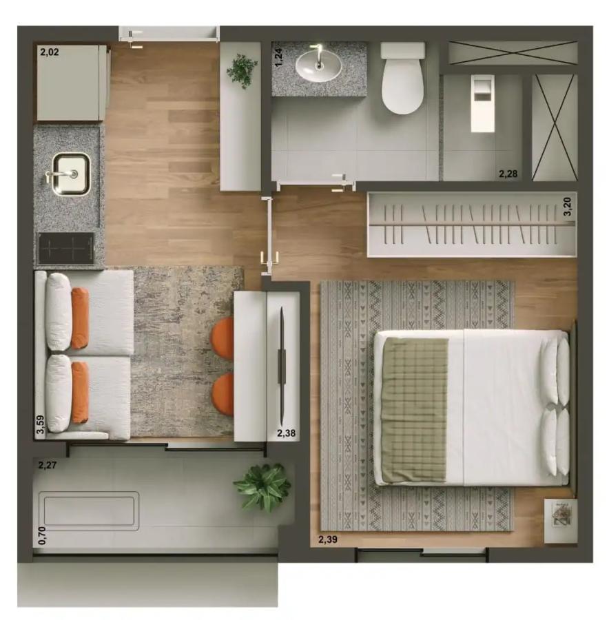 Apartamento, 1 quarto, 2429 m² - Foto 42