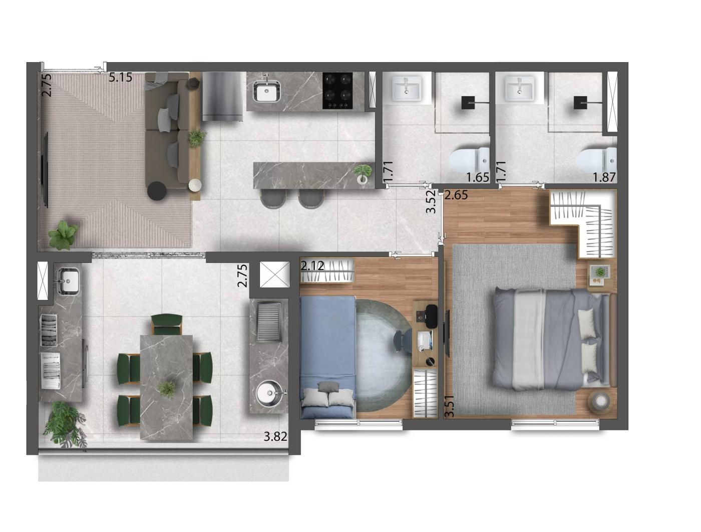 Apartamento, 2 quartos, 5167 m² - Foto 20
