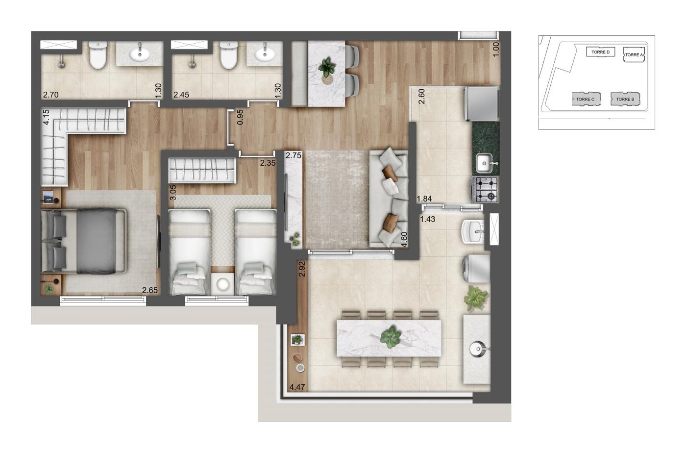 Apartamento, 4 quartos, 72350 m² - Foto 53