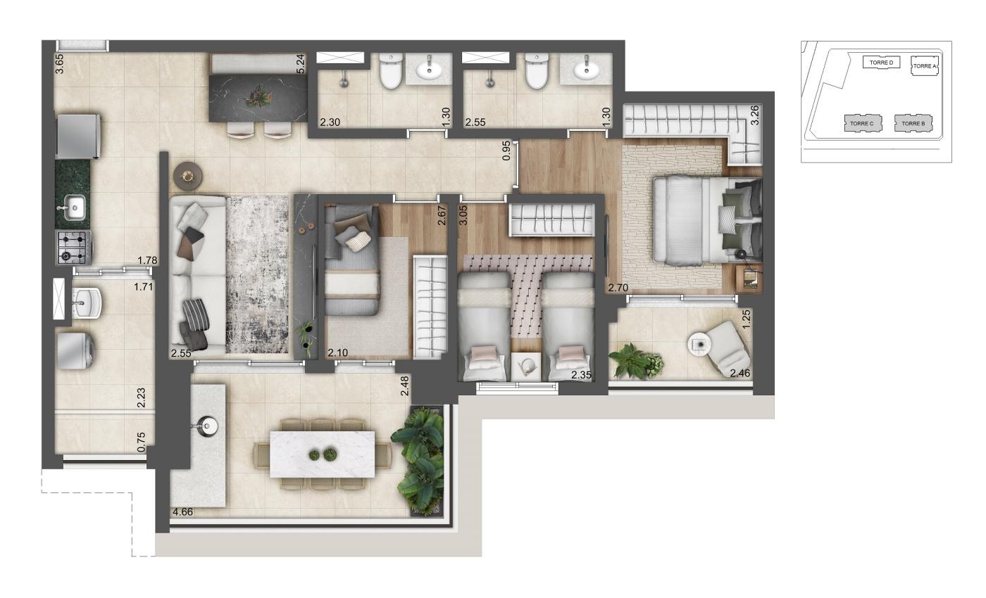 Apartamento, 4 quartos, 72350 m² - Foto 54