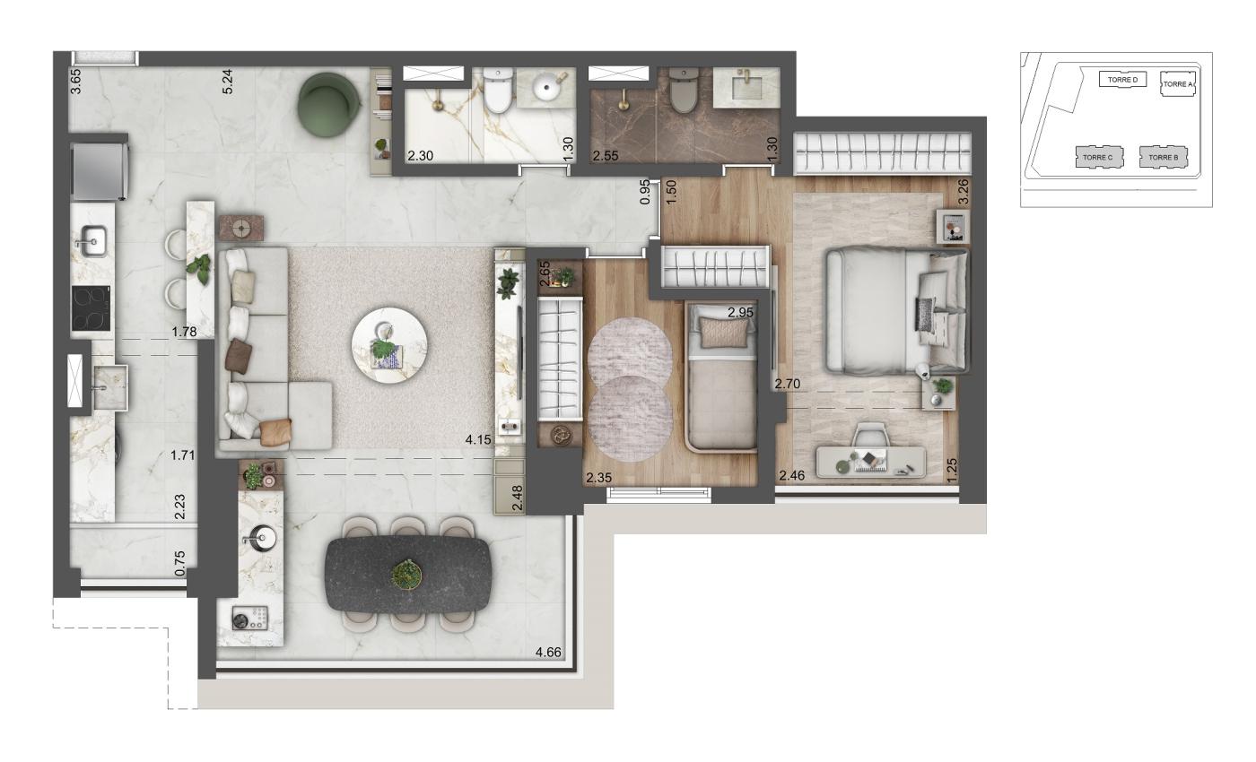 Apartamento, 4 quartos, 72350 m² - Foto 55