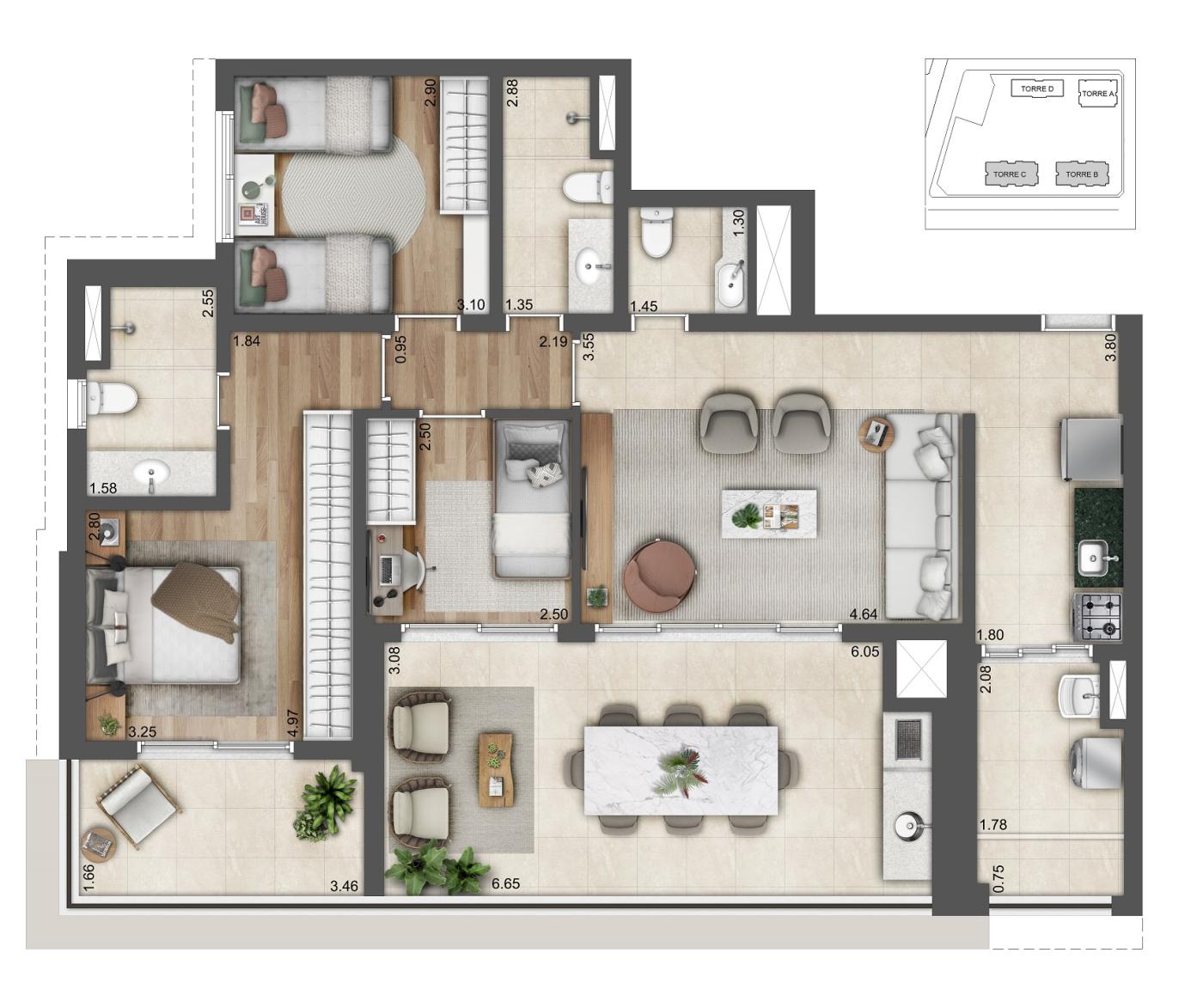 Apartamento, 4 quartos, 72350 m² - Foto 57
