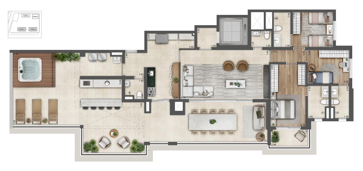 Apartamento, 4 quartos, 72350 m² - Foto 61