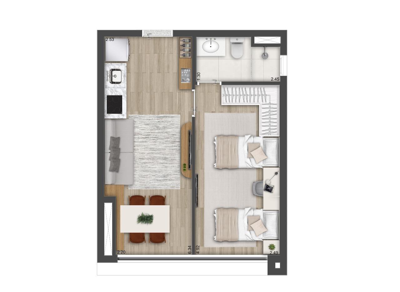 Apartamento, 1 quarto, 2536 m² - Foto 39