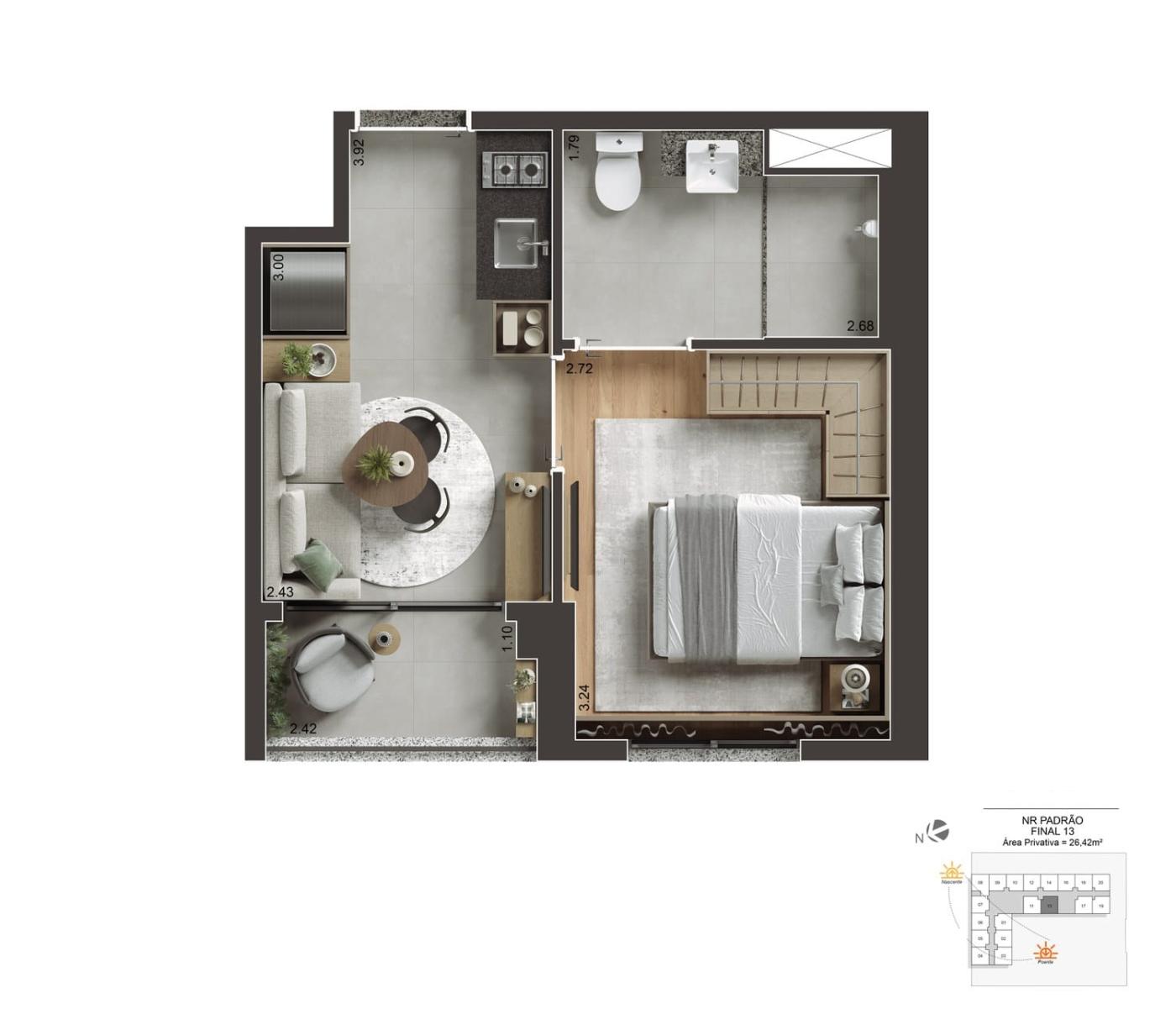 Apartamento, 1 quarto, 2630 m² - Foto 12
