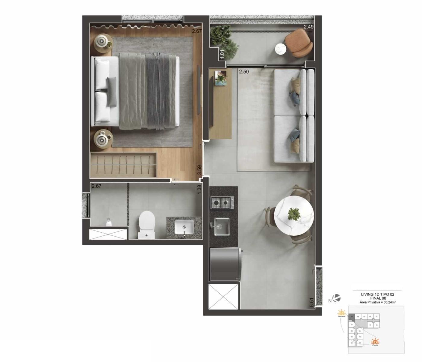 Apartamento, 1 quarto, 2630 m² - Foto 14