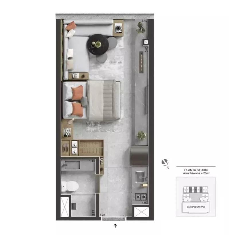 Apartamento, 1 quarto, 2532 m² - Foto 30