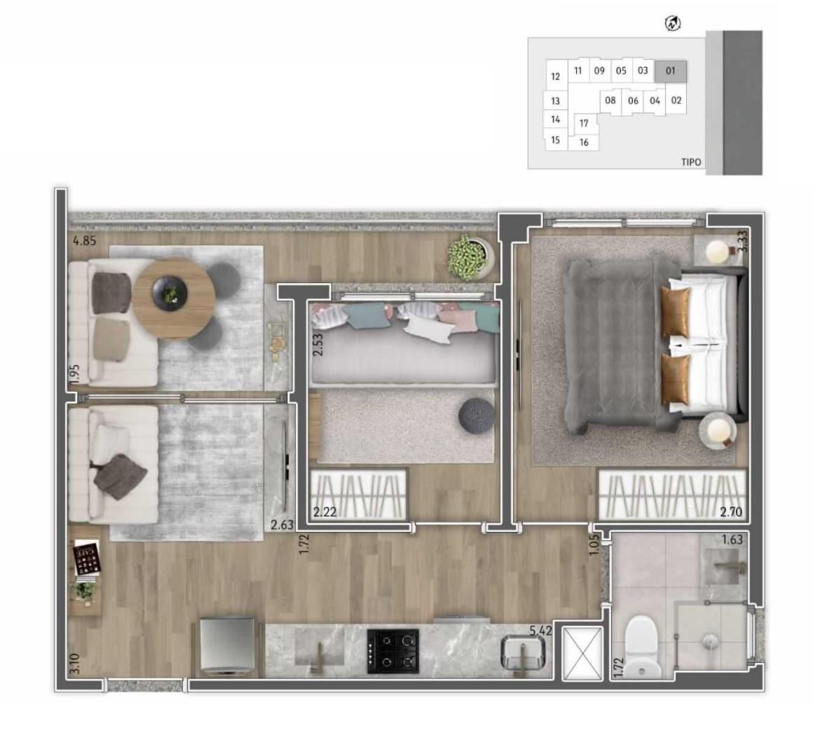 Apartamento, 2 quartos, 2539 m² - Foto 37