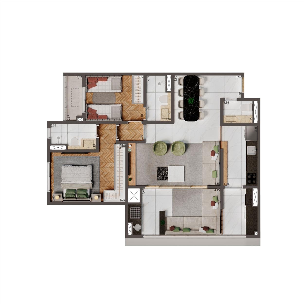 Apartamento, 3 quartos, 75134 m² - Foto 21