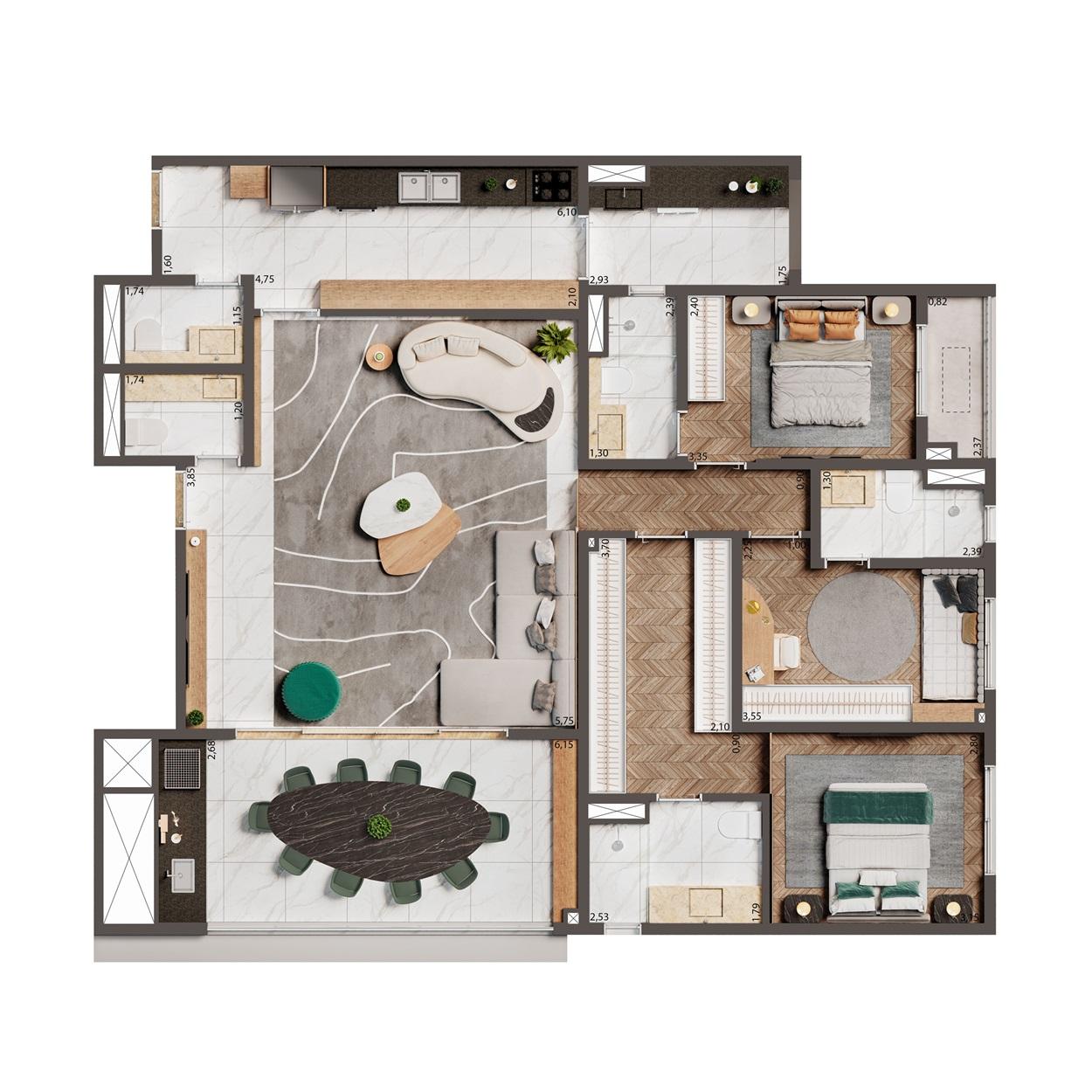 Apartamento, 3 quartos, 75134 m² - Foto 23
