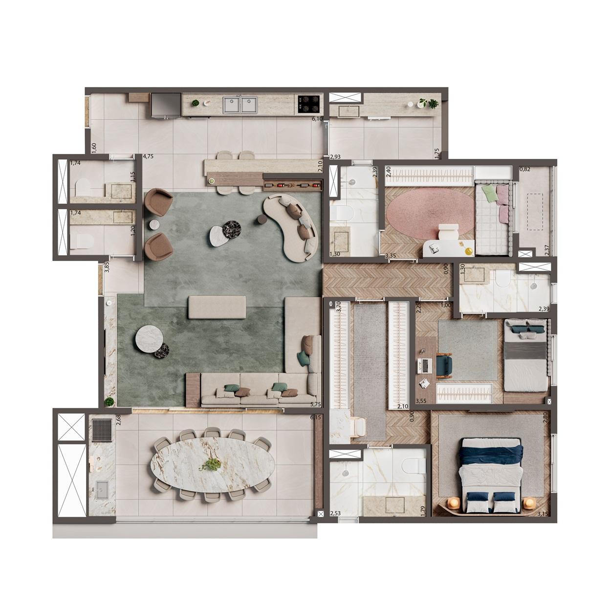 Apartamento, 3 quartos, 75134 m² - Foto 24