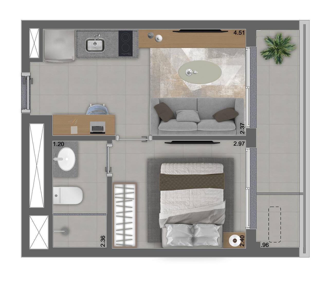 Apartamento, 1 quarto, 2535 m² - Foto 24