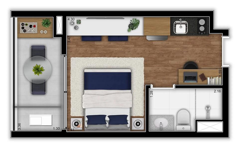 Apartamento, 1 quarto, 2231 m² - Foto 54