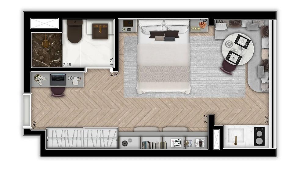 Apartamento, 1 quarto, 2231 m² - Foto 55