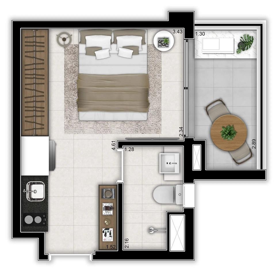 Apartamento, 1 quarto, 2231 m² - Foto 56