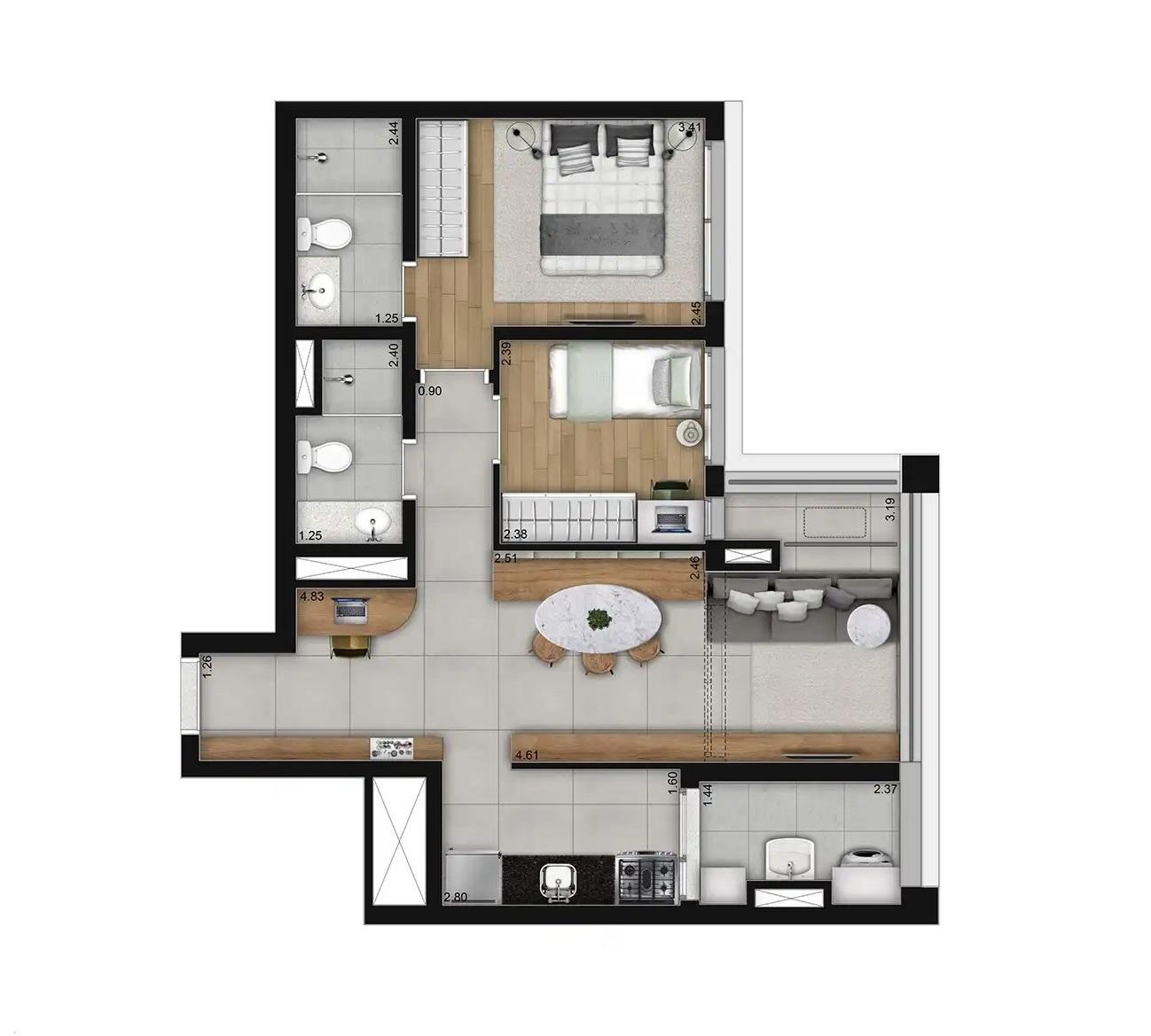 Apartamento, 3 quartos, 24105 m² - Foto 58