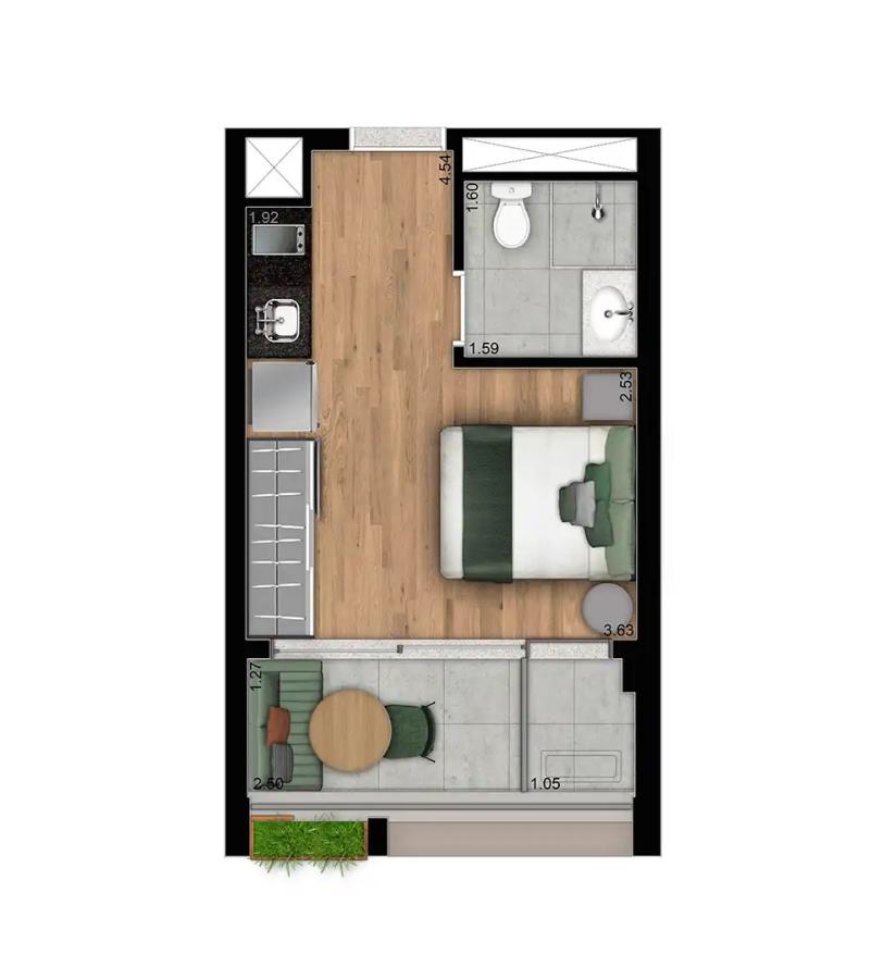 Apartamento, 1 quarto, 2330 m² - Foto 29