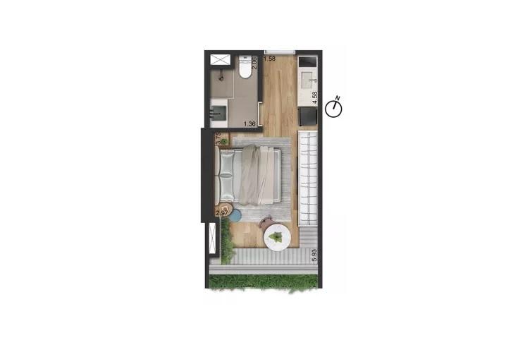 Apartamento, 1 quarto, 2030 m² - Foto 9