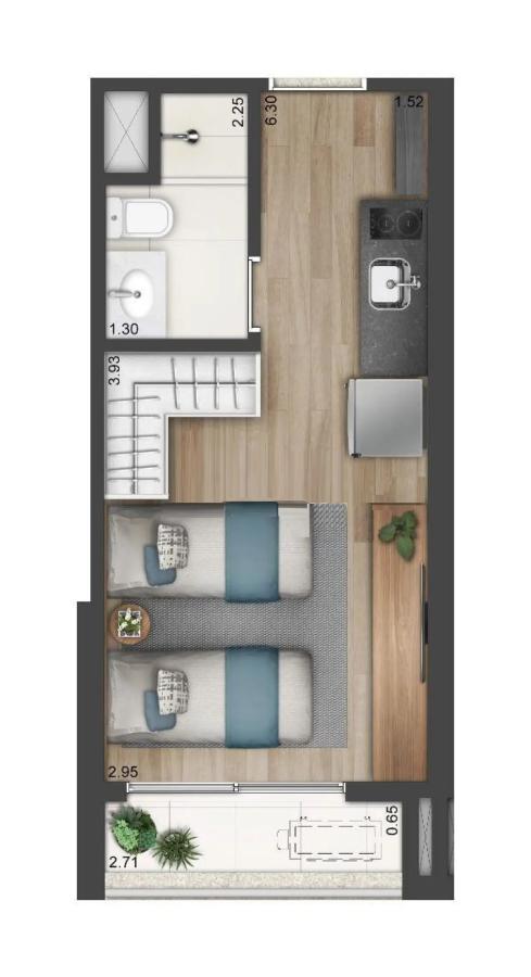 Apartamento, 1 quarto, 2224 m² - Foto 20