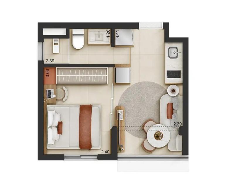 Apartamento, 1 quarto, 2425 m² - Foto 41