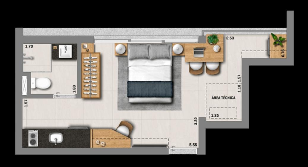 Apartamento, 1 quarto, 2250 m² - Foto 20