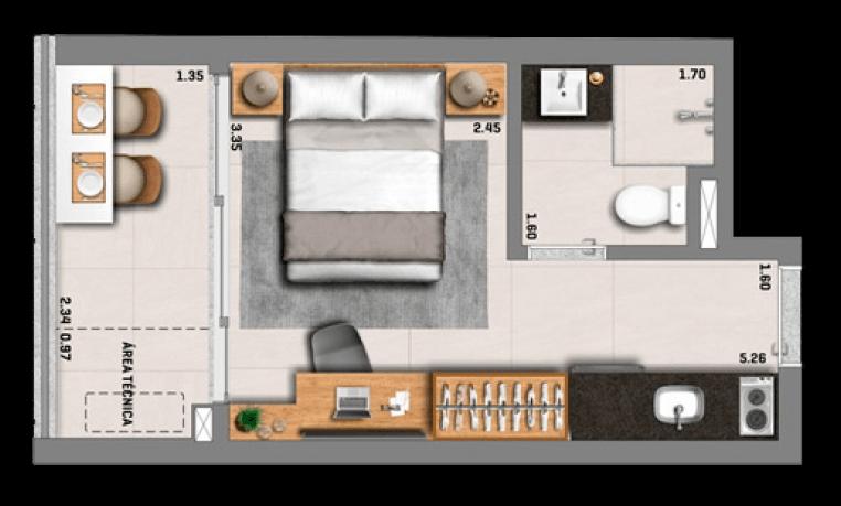 Apartamento, 1 quarto, 2250 m² - Foto 21