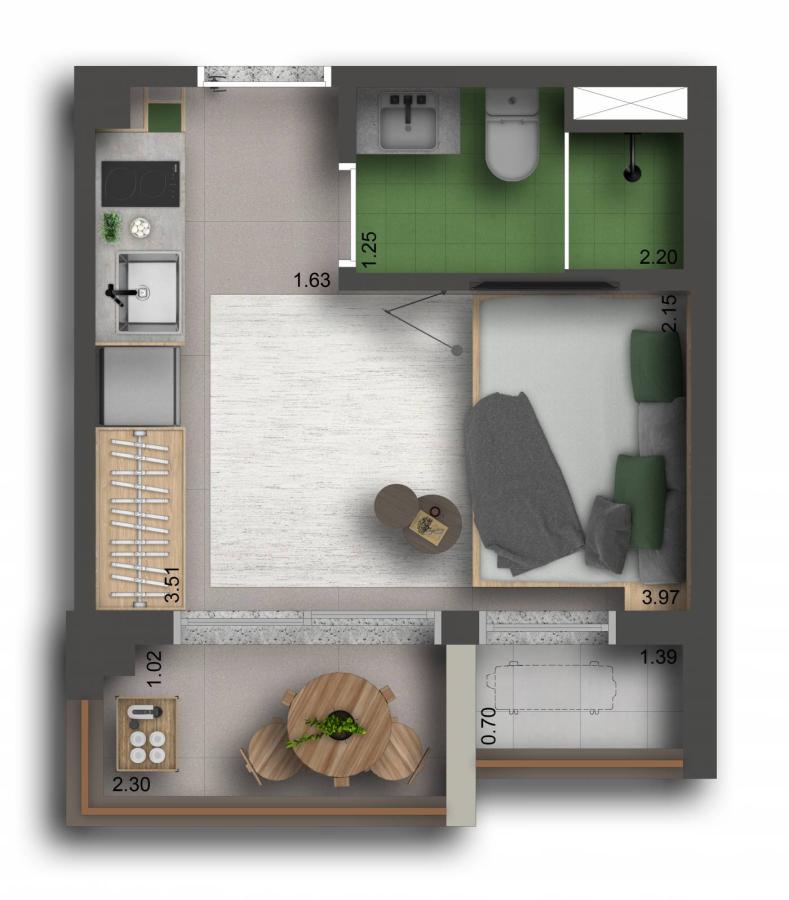 Apartamento, 1 quarto, 2030 m² - Foto 17