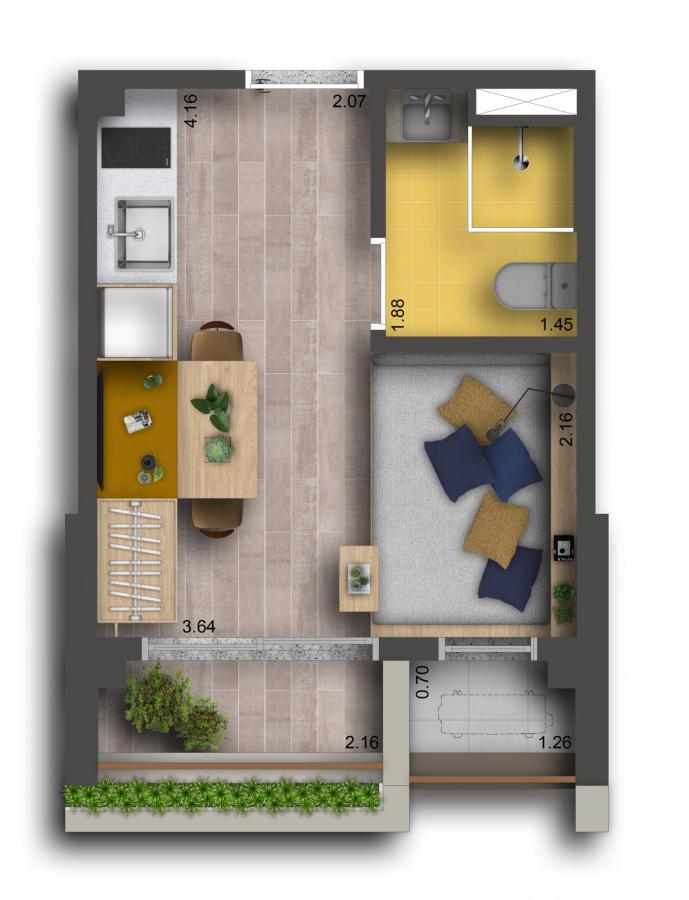 Apartamento, 1 quarto, 2030 m² - Foto 18