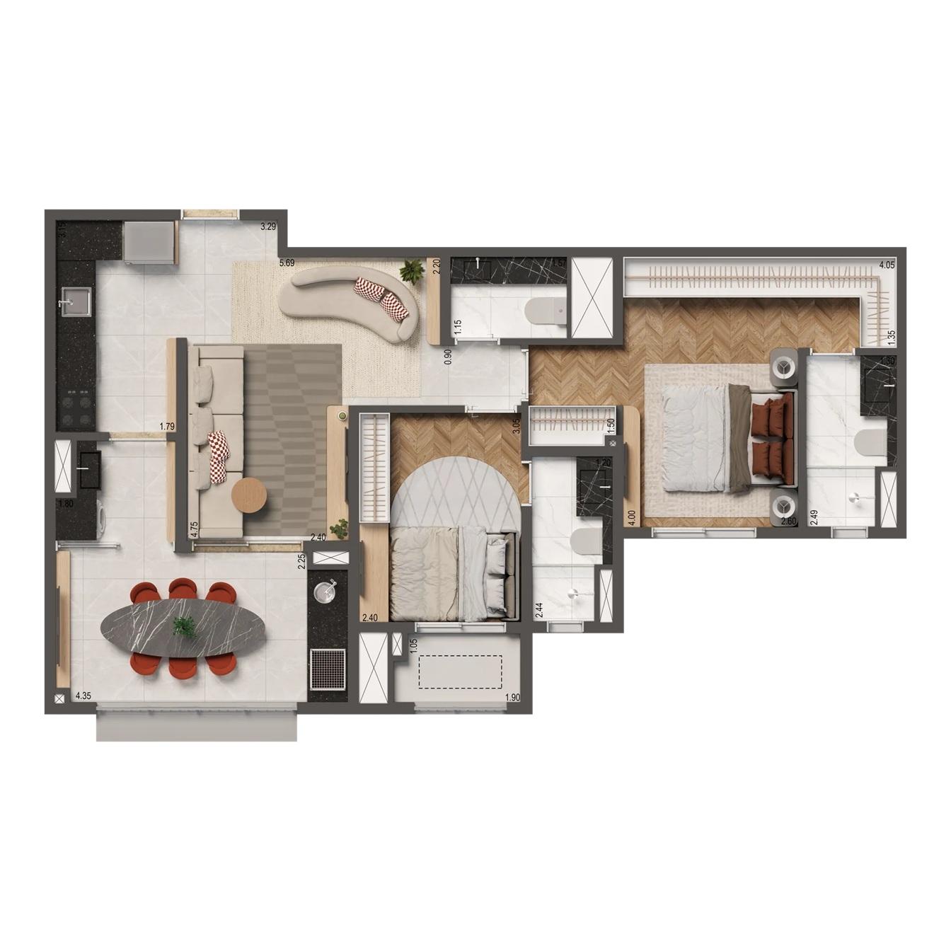 Apartamento, 3 quartos, 6286 m² - Foto 17