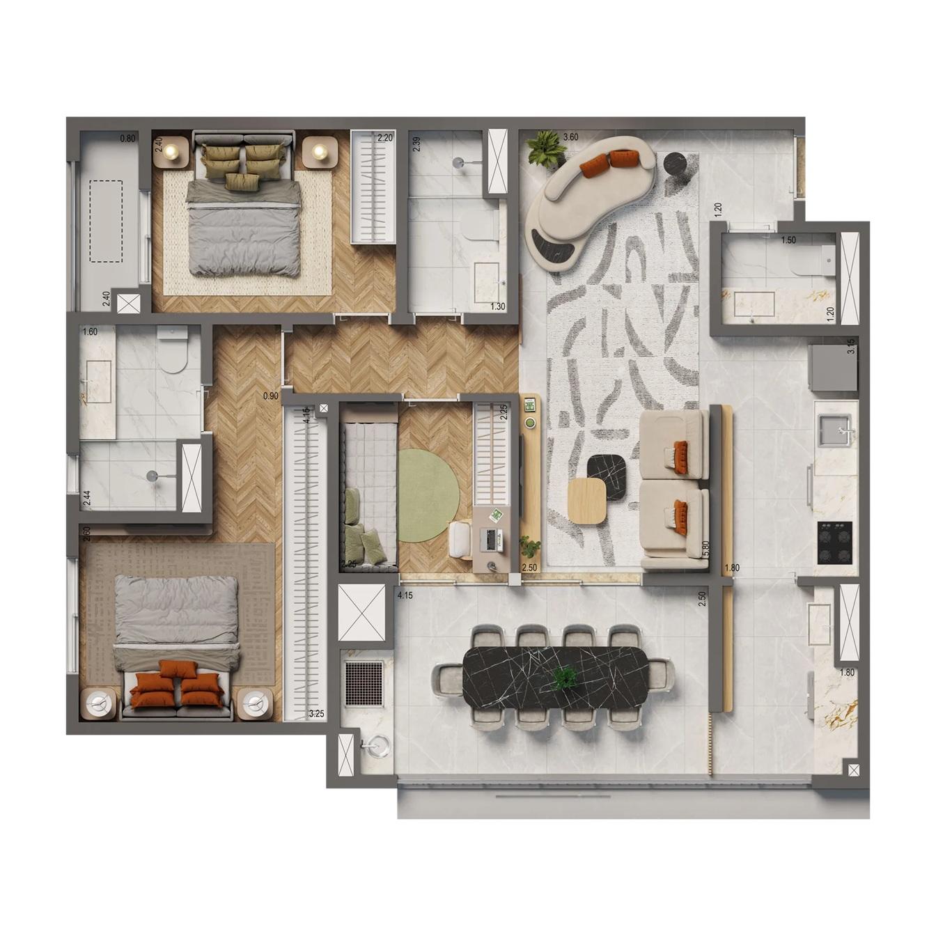 Apartamento, 3 quartos, 6286 m² - Foto 20