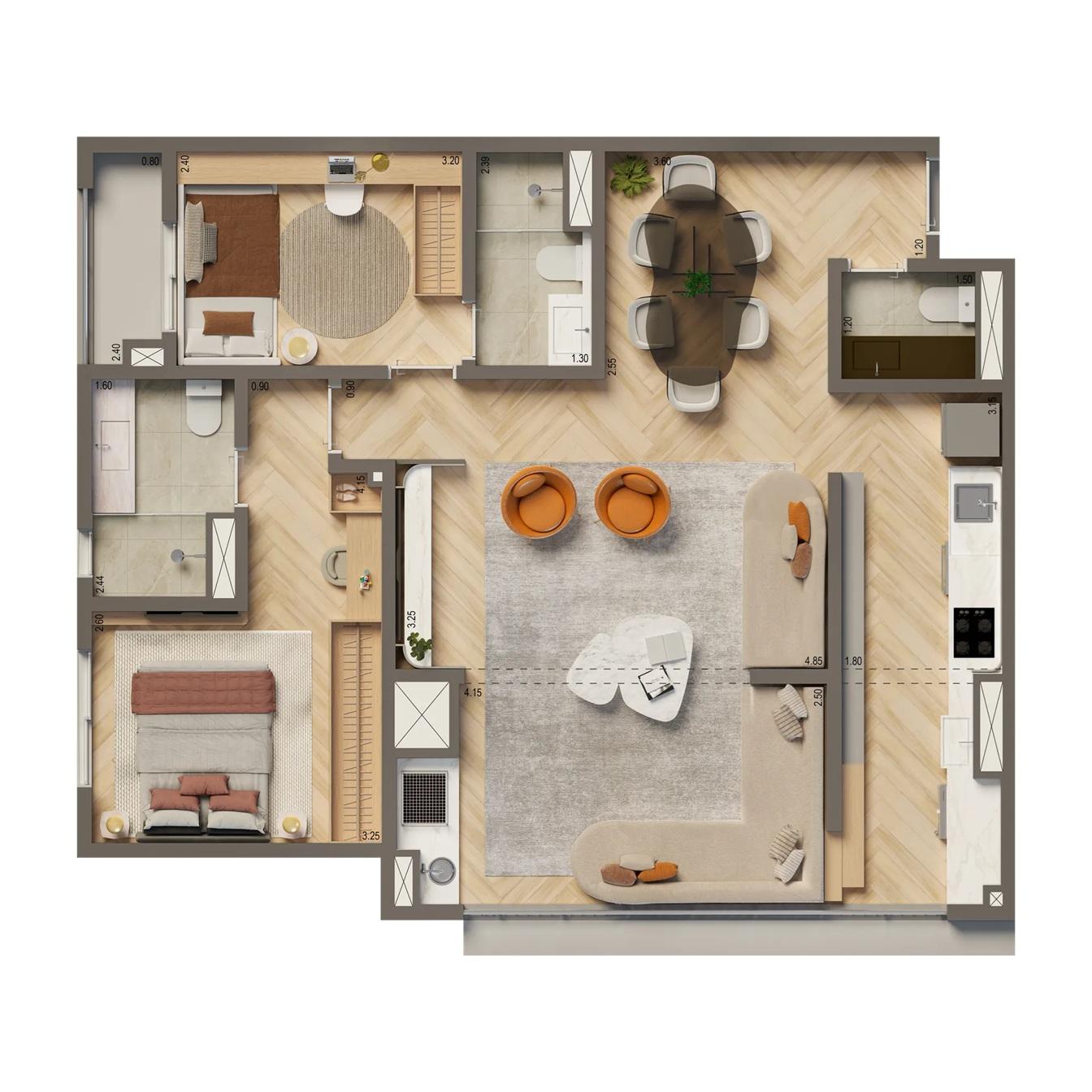 Apartamento, 3 quartos, 6286 m² - Foto 19