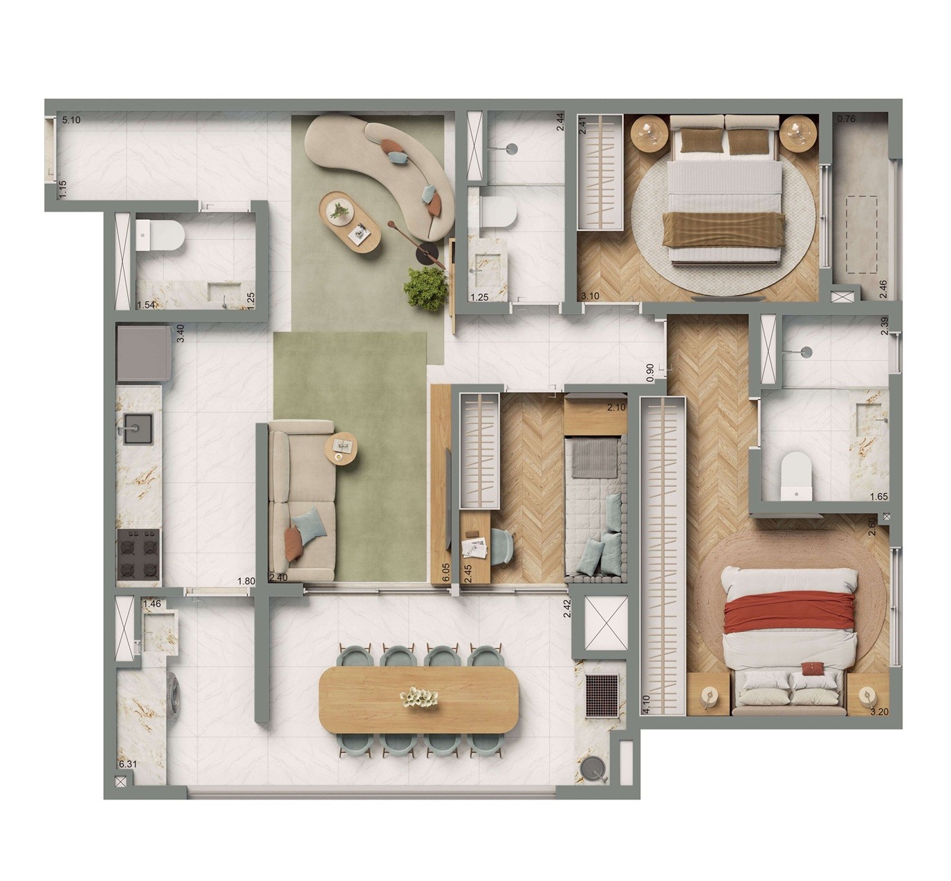 Apartamento, 3 quartos, 6087 m² - Foto 19
